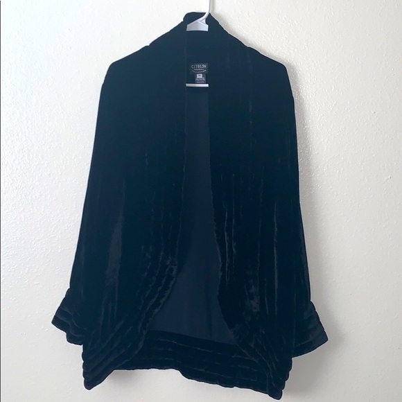 CITRON Santa Monica Collection 100% Silk Open Coat Size Medium - Picture 2 of 16